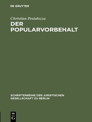 cover image of Der Popularvorbehalt